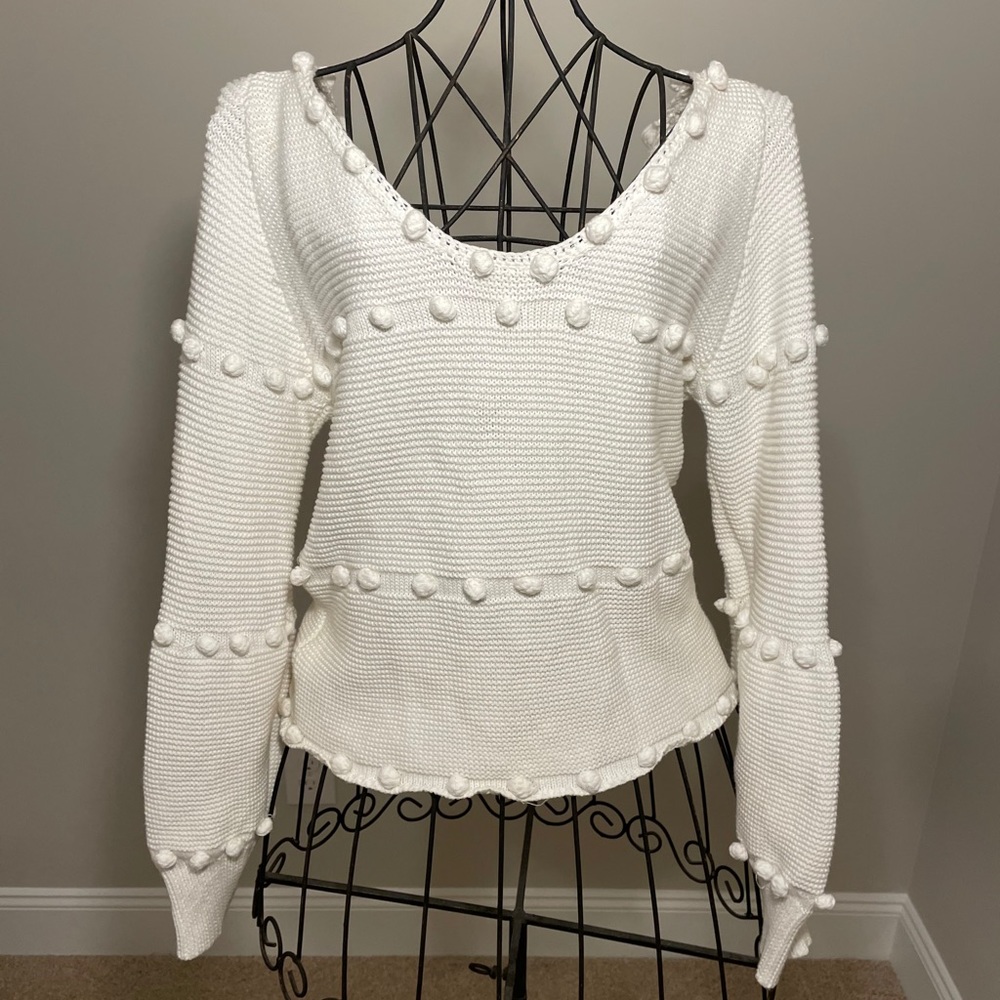 White Knit sweater size medium